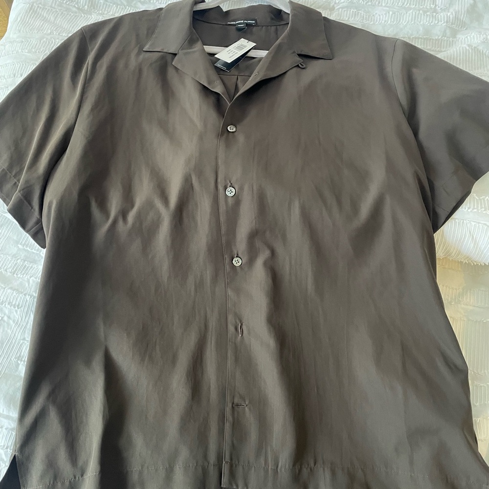 James Perse Dark Brown Button-Up Shirt